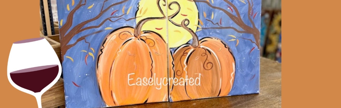 Couples Sip and Paint Night "Moonlight Pumpkins"