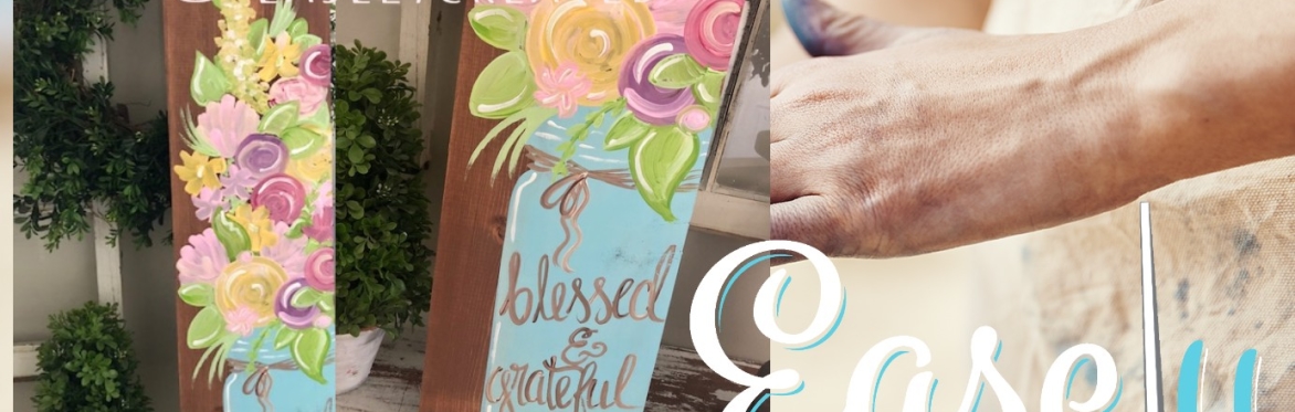 Fundraiser paint Night for Clark County FFA Alumni - 3ft Board "Blue Mason Jar"