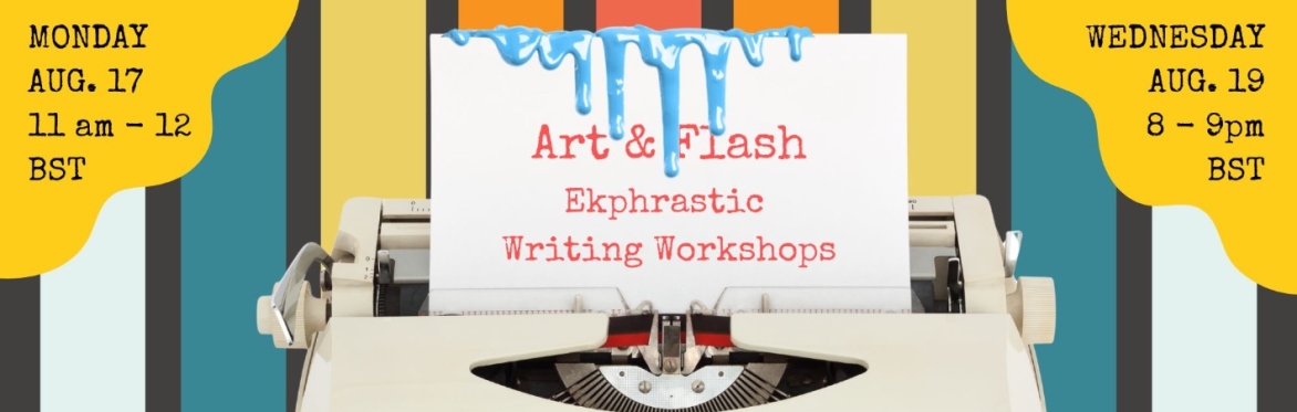 Blue typewriter. A woman hand holds a smoking paintbrush as if it were a cigarette. Her nails are painted blue.