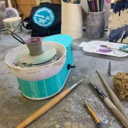 Mini pottery wheel workshop - using air dry clay