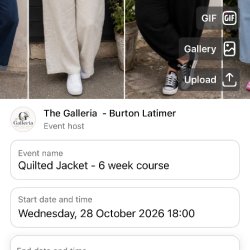 6 week quilted jacket course