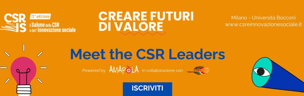 Banner iscrizioni Meet The CSR Leaders 2024 - Salone della CSR