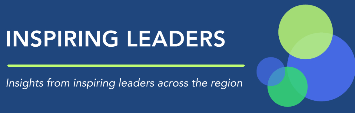 Copy with 'Inspiring Leaders' 'Insights from inspiring leaders across the region'