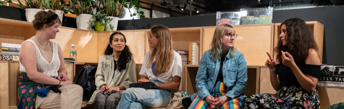 A picture of people mingling at a New Blood Portfolio event
