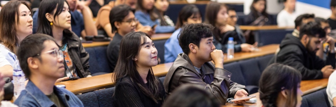 Students seated in lecture theatre