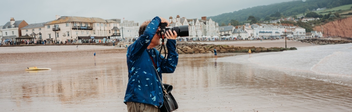 JJ Waller photo shoot on Sidmouth beach