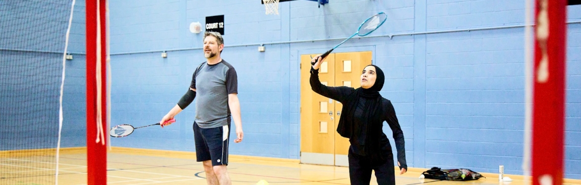 Participants Playing Badminton as part of Active Campus