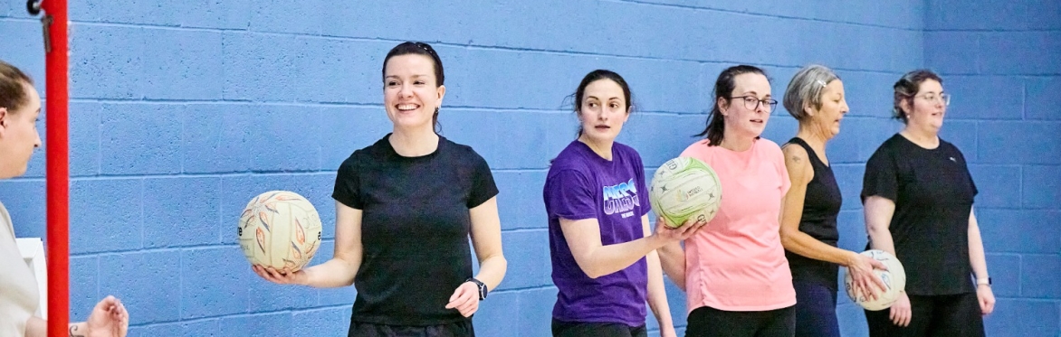 Participants Playing Netball as part of Active Campus