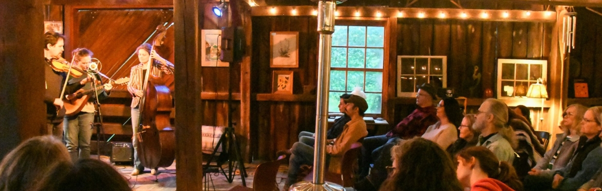 musicians in barn