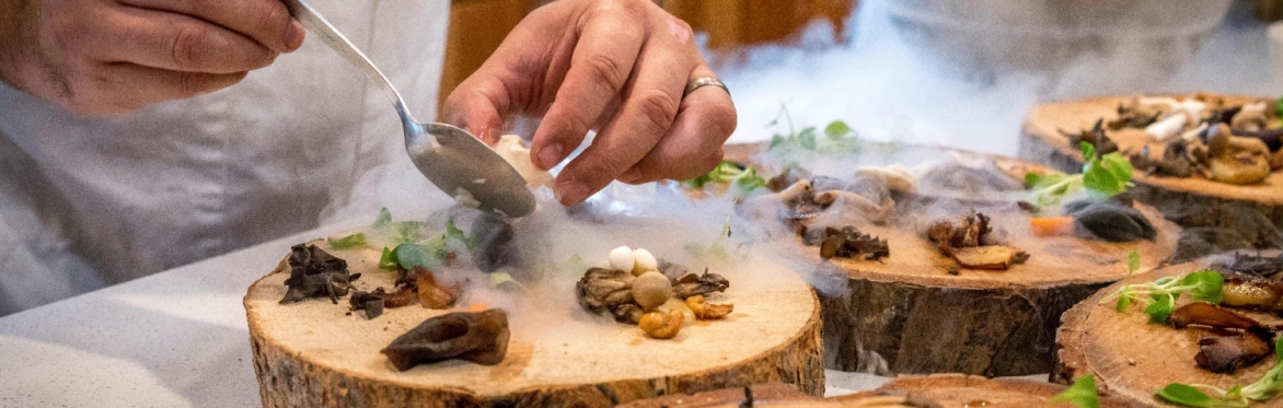 Woodland foraged dinner