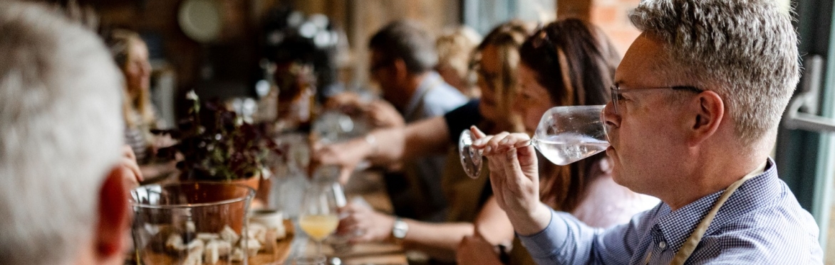 Gathering of people eating and drinking at The Cook's Place Malton