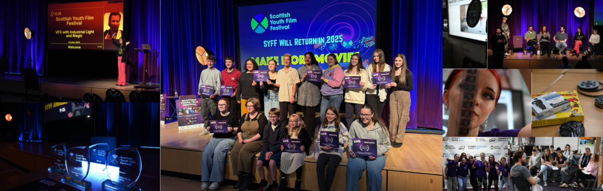 Young people smiling and holding awards