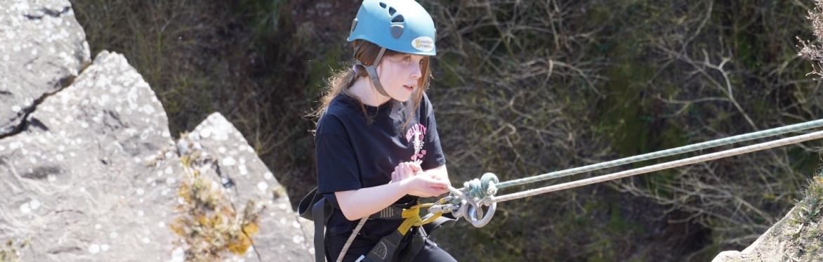 Girl abseiling
