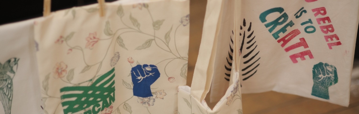 Design your own upcycled tote bag with Sewing2gether All Nations