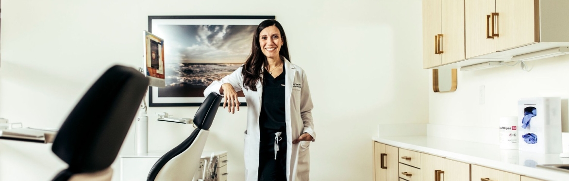 Dr. Courtney Lavigne in the treatment room at Anchor Orthodontics