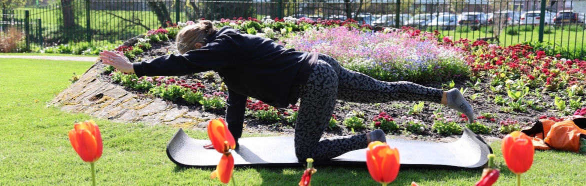 Woman in a pilates pose