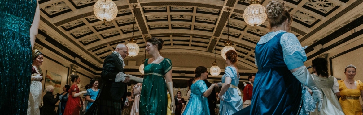 People Regency dancing in the Empress Hotel Alberta Ballroom