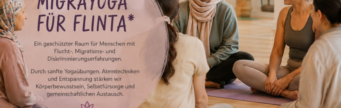Group of migrant women gathering together at yoga practice