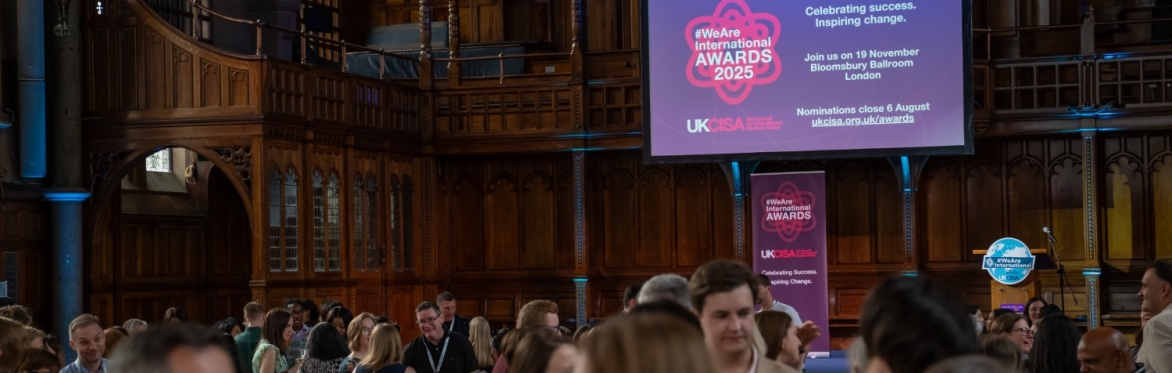 #WeAreInternational Awards logo. UKCISA logo. Sponsored by Duolingo