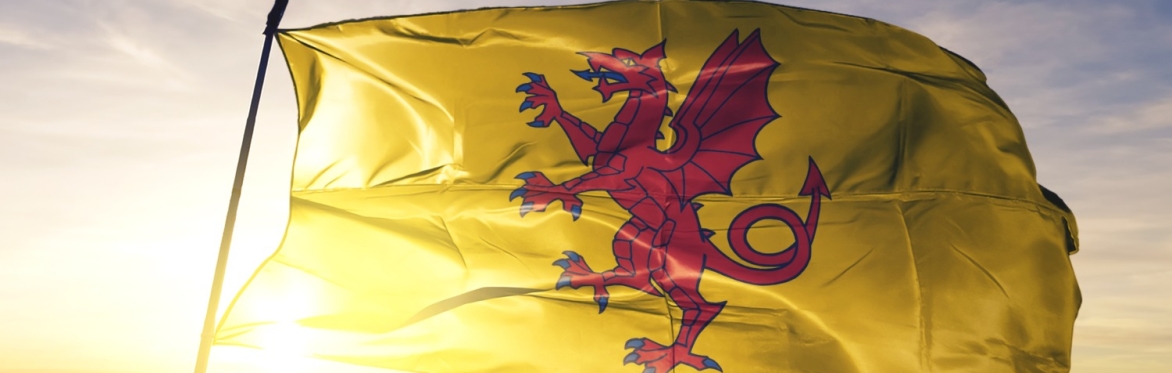 Somerset Day Flag with sun peaking through
