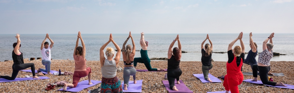 Wonky Warrior Beach Yoga