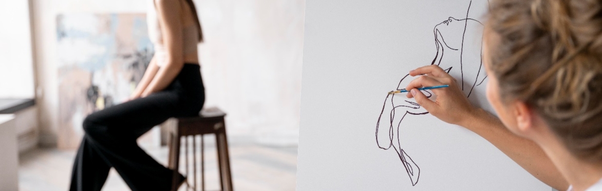 Live model drawing night at Van Abbehuis