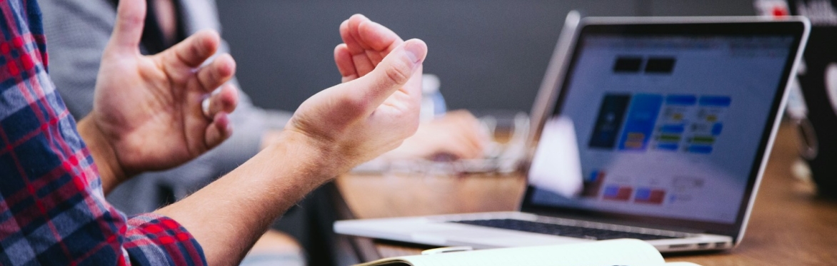 A person pitching their project