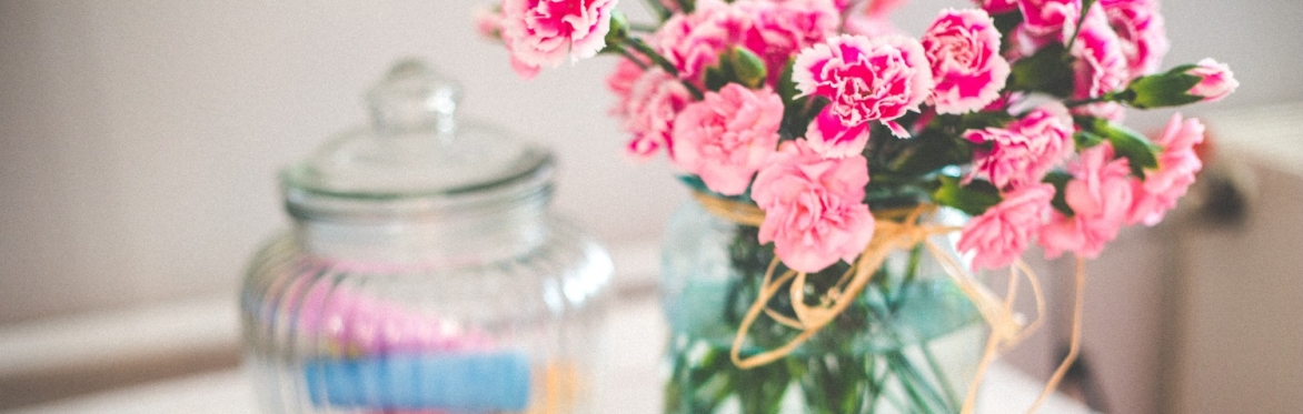 woman smells flowers