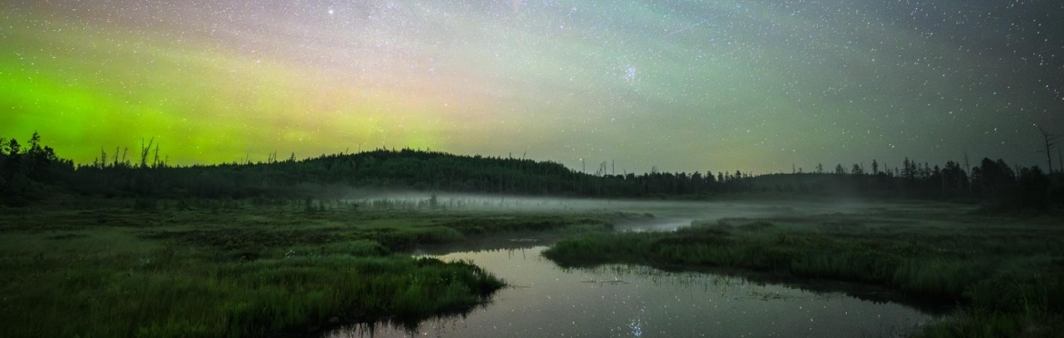 A river under the northern lights