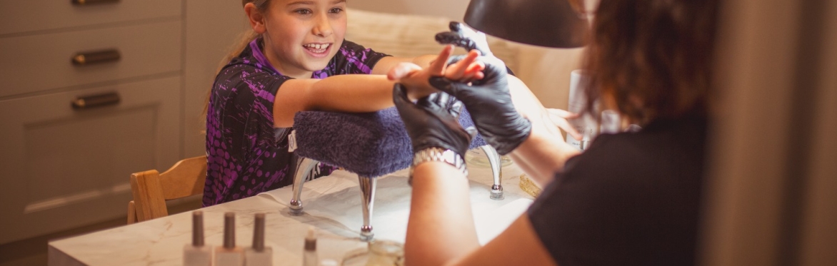 Tween having a pampering spa treatment