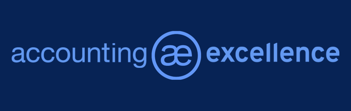 Accounting Excellence Logo, blue circle with AE in the centre and "in association with Intuit Quickbooks" below. This fades to an image of the venue at the awards set up with chairs and tables.