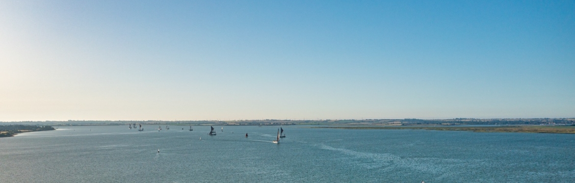 Maldon Barges - 2020 Aerial Essex credit at sail on the Esturay