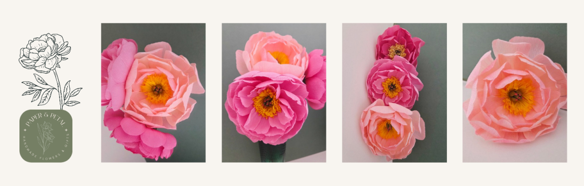 Crepe Paper Coral Supreme Peony Workshop
