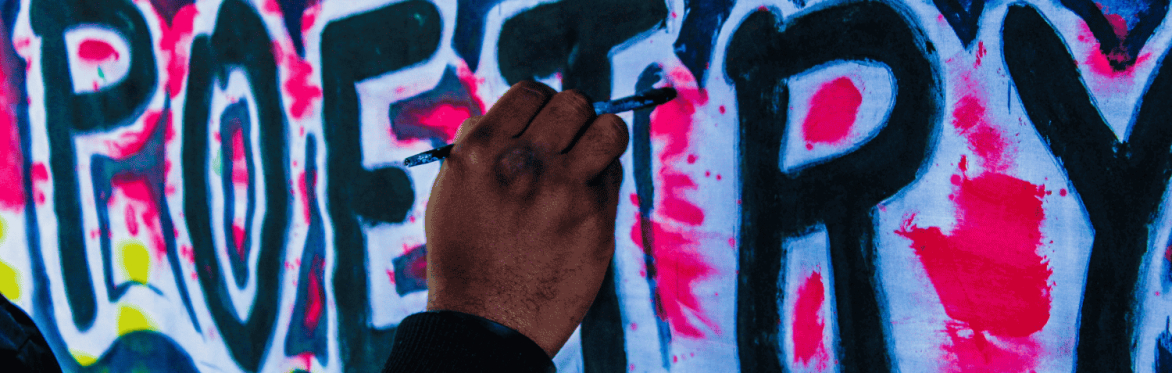 Colourful graffiti with the word Poetry in the centre