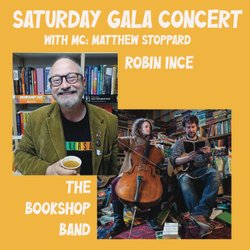 Pictures of Robin Ince & the bookshop band.
