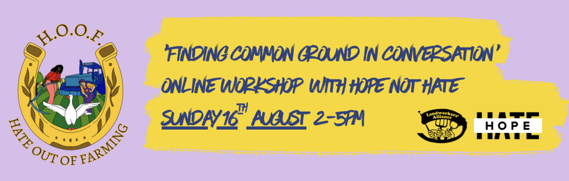 HOOF + Hope Not Hate - Online Workshop: Finding Common Ground in Conversation