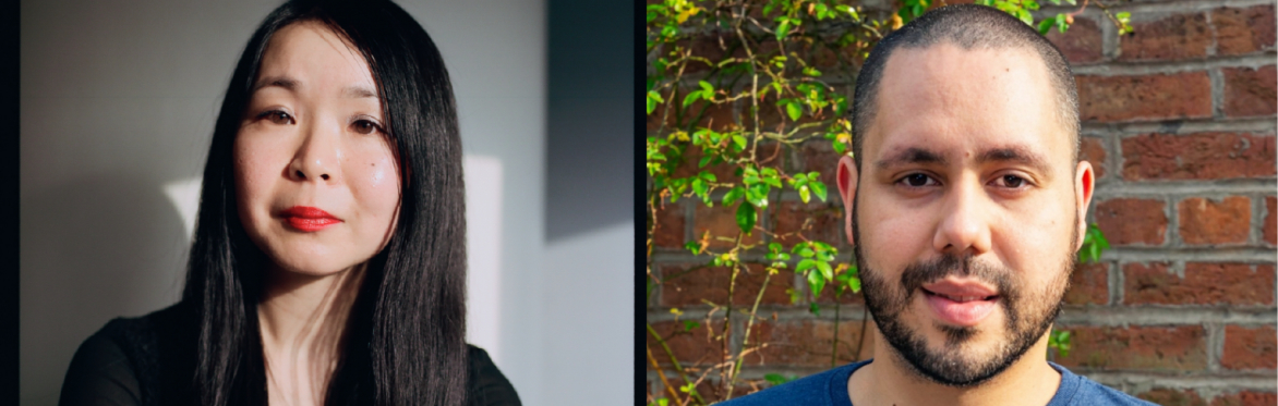 Photos of poets Jennifer Lee Tsai (left) and Adam Lowe (right)