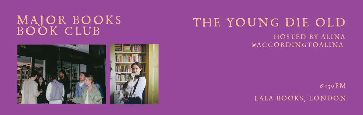 Major Books bookclub: The Young Die Old hosted by According to Alina