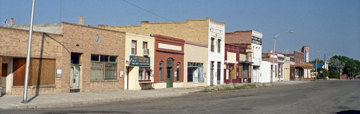 Wells, Nevada, before the 2008 earthquake. 7th St. at Clover Ave. looking northwest.