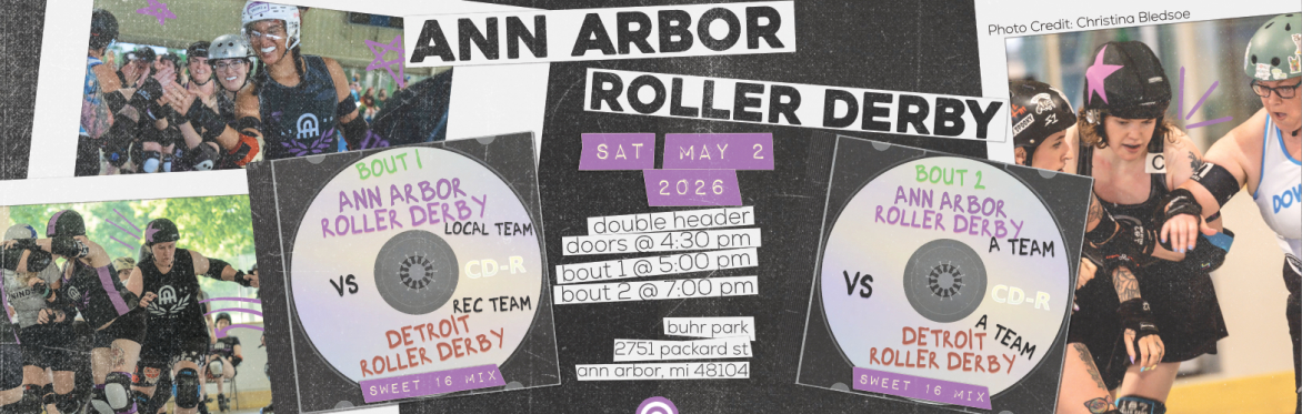 A2 Roller Derby jammer skates around opposing players.