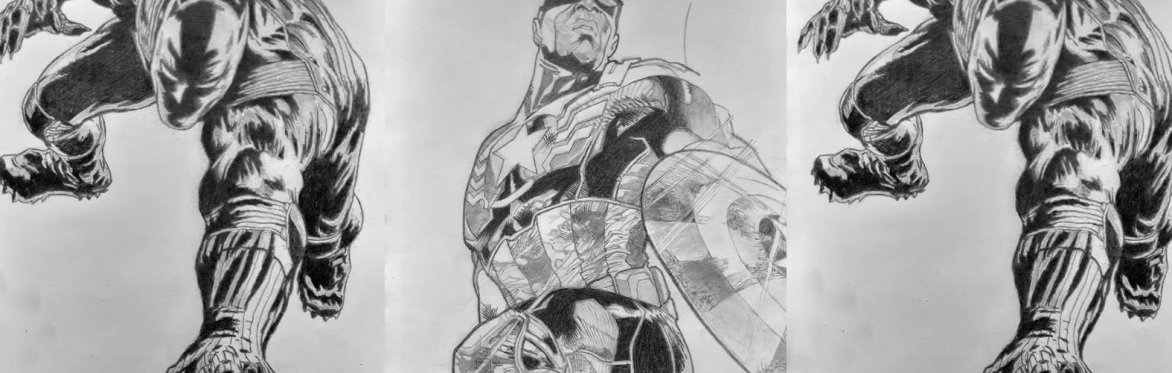 ink drawings of super heroes