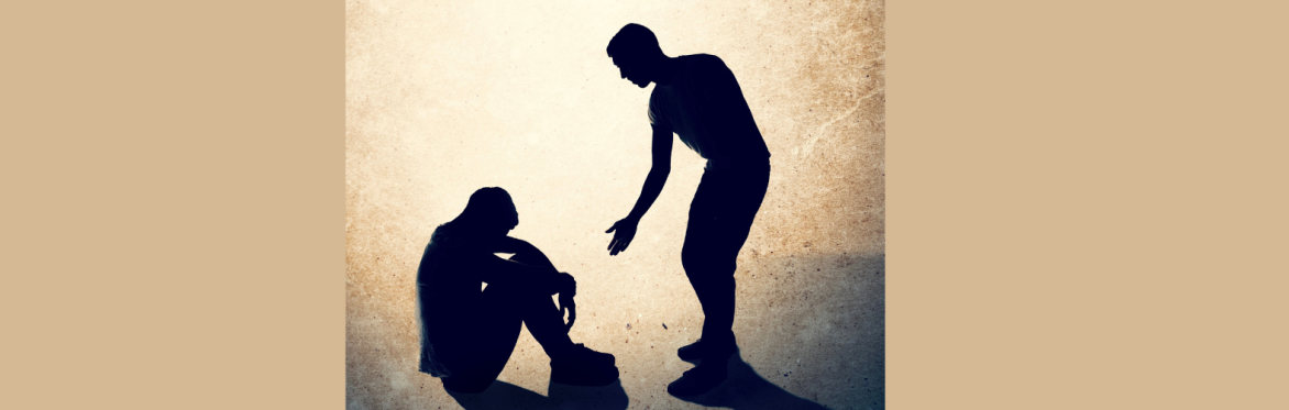 Psychological First Aid A person reaching out to assist a distressed person