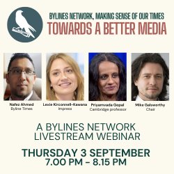 Advert for the Bylines Network webinar taking place on 21 October