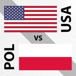 United States (USA) Flag versus Poland (POL) Flag