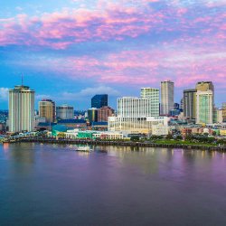 New Orleans downtown skyline at dawn