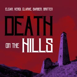 A purple tower looms against a blood red backdrop, with the text "Death on the Hills" in a gothic black and white font.