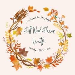 Fall Wood Flower Floral Wreath