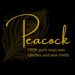 Peacock Handmade Logo in gold on black background