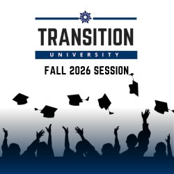 students with graduation caps with the Transition University Logo and PEATC and Virginia Department of Educaiton logo
