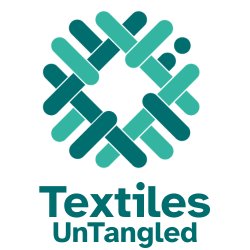 Textiles UnTangled logo - woven dark and light turquoise bars